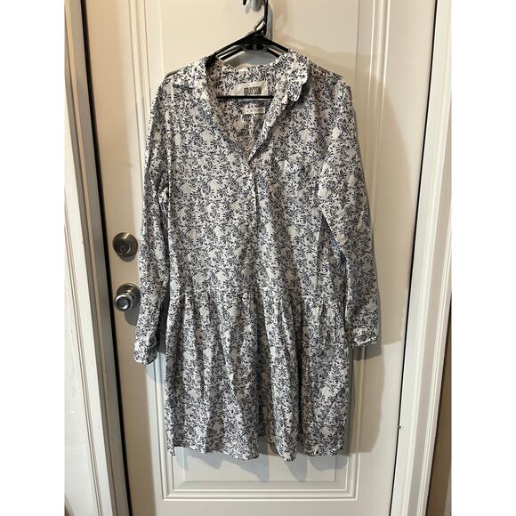 Grayson Frank & Eileen The Changemaker Dress Blue White Long Sleeve Sz 3 Medium - Picture 9 of 10
